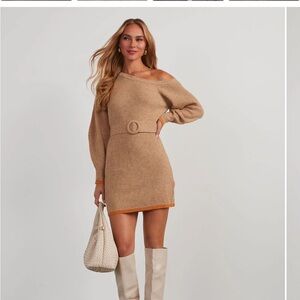Vici Dennis off the shoulder midi sweater dress